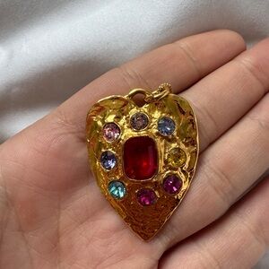 Mondo Mondo, gold Tropicana heart necklace, never worn, originally $300